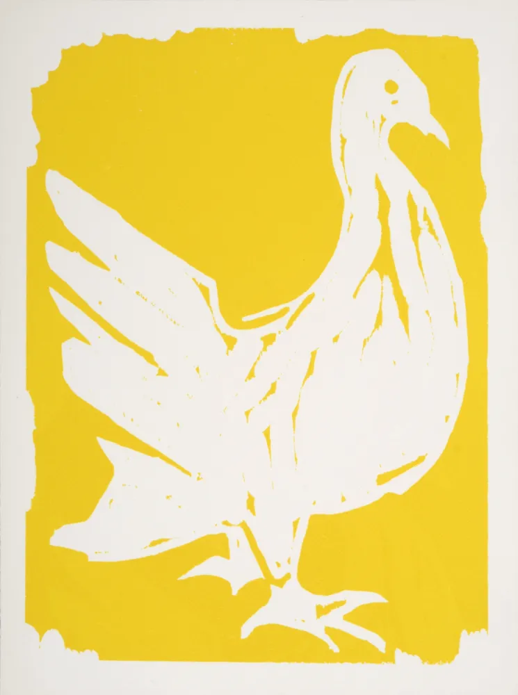 Woodcut Lorjou - La Colombe, 1965