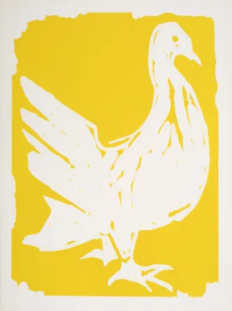 Woodcut Lorjou - La Colombe, 1965