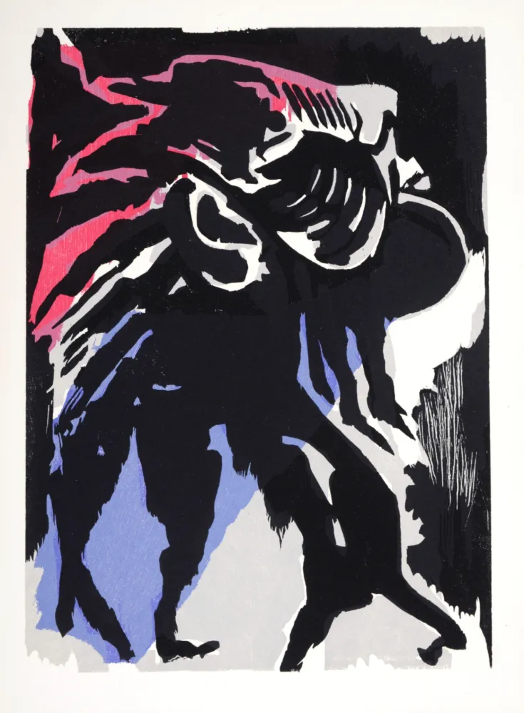Woodcut Lorjou - La Méduse, 1965