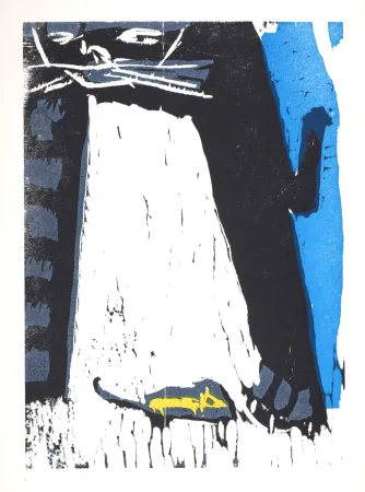 Woodcut Lorjou - La Souris, 1965