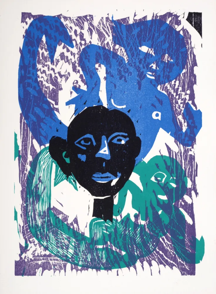 Woodcut Lorjou - Le Cortège d'Orphée, 1965