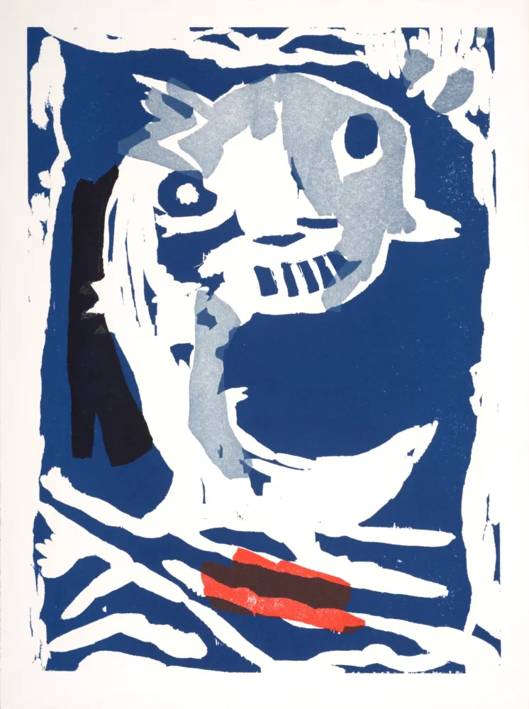 Woodcut Lorjou - Le Dauphin,1965