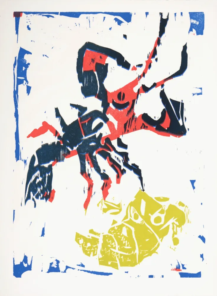 Woodcut Lorjou - L'Ecrevisse, 1965