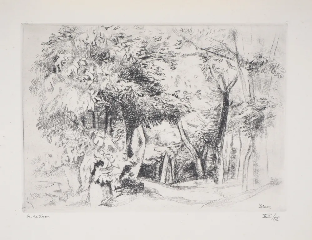 Etching Lotiron - L'entrée de la forêt