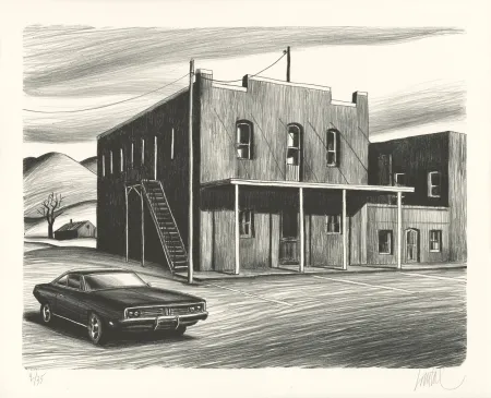 Lithograph Loustal - Cantina Road