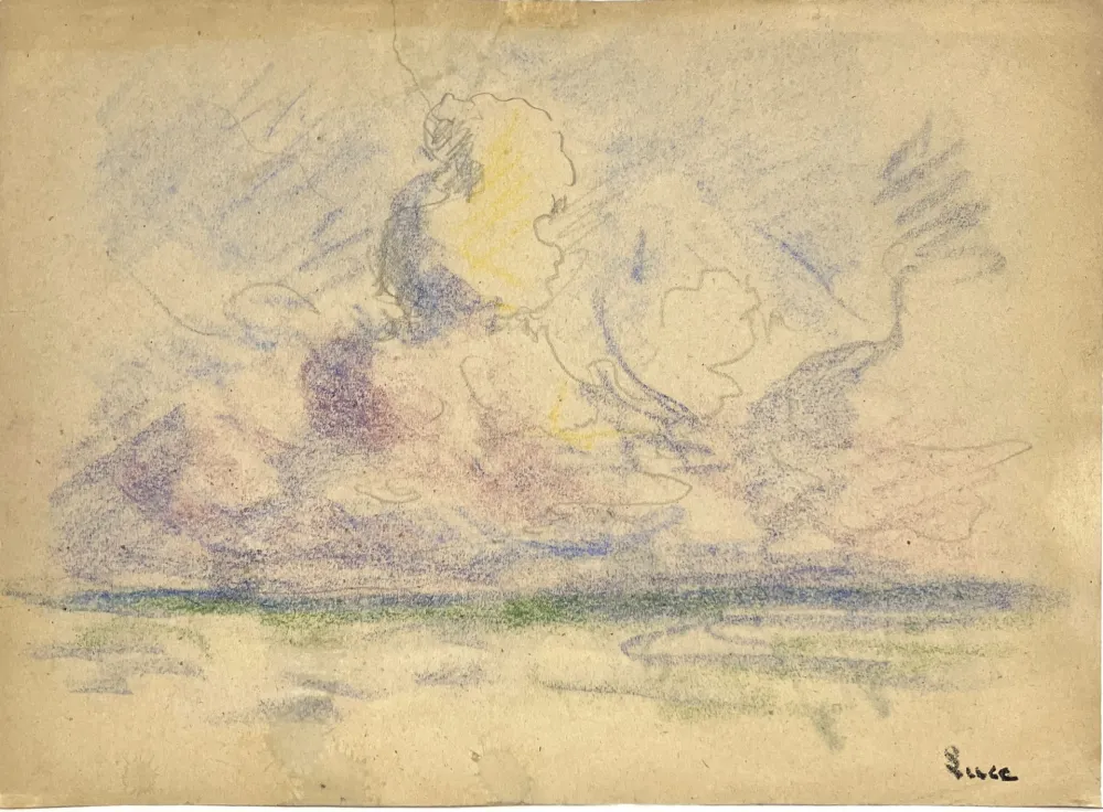 No Technical Luce - Bord de mer. Vers 1900. Pastel 