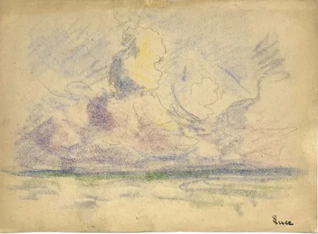 No Technical Luce - Bord de mer. Vers 1900. Pastel 