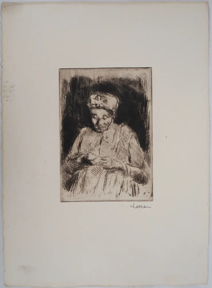Drypoint Luce - Maximilien LUCE - La Dentelière Vers 1895 - Gravure originale signée