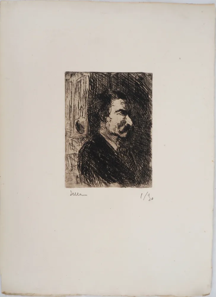 Drypoint Luce - Maximilien LUCE - L'Apothicaire Vers 1895 - Gravure originale signée