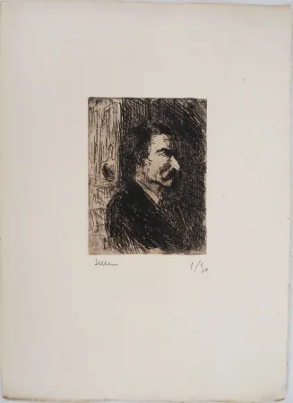 Drypoint Luce - Maximilien LUCE - L'Apothicaire Vers 1895 - Gravure originale signée