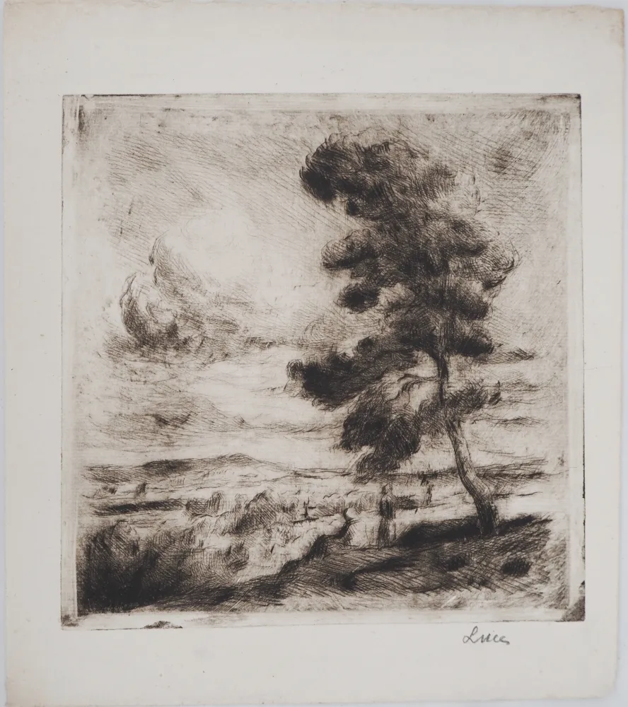 Drypoint Luce - Maximilien LUCE - Paysage de Yonne Vers 1900  - Gravure originale signée