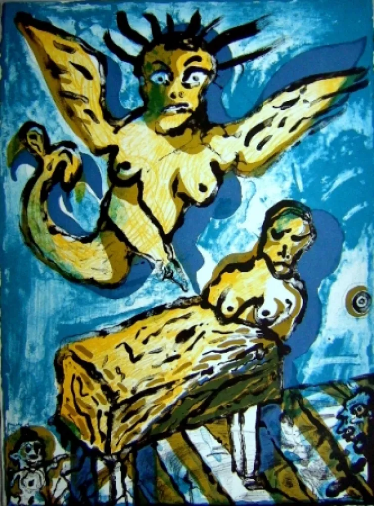 Lithograph Lucebert - Composition