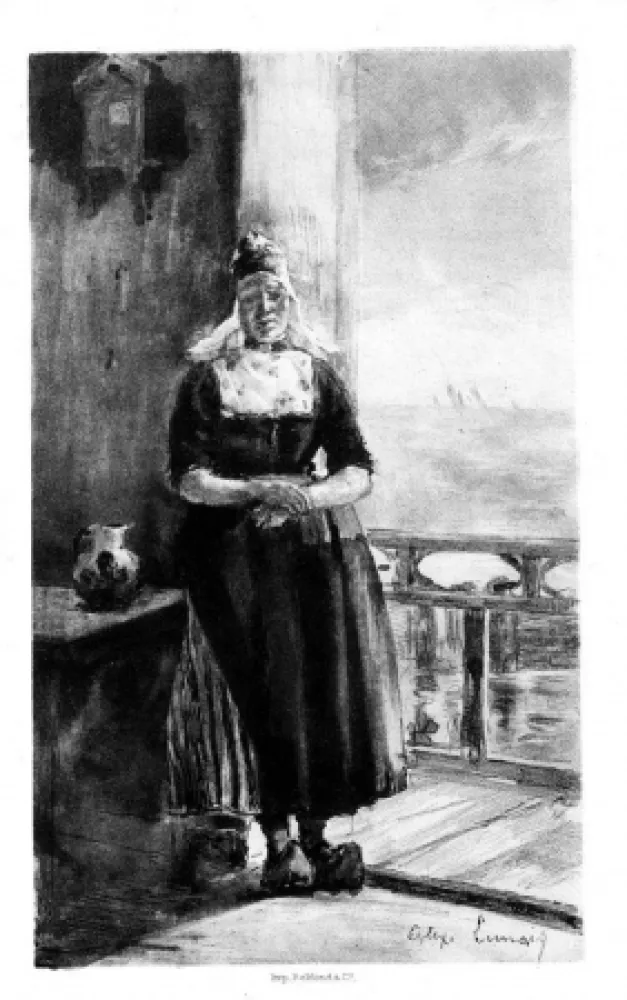 Lithograph Lunois - Aux bords du Zuyderzee