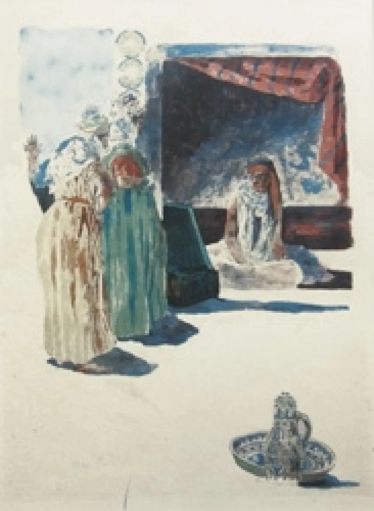 Lithograph Lunois - Femmes Arabes