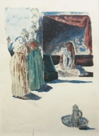 Lithograph Lunois - Femmes Arabes