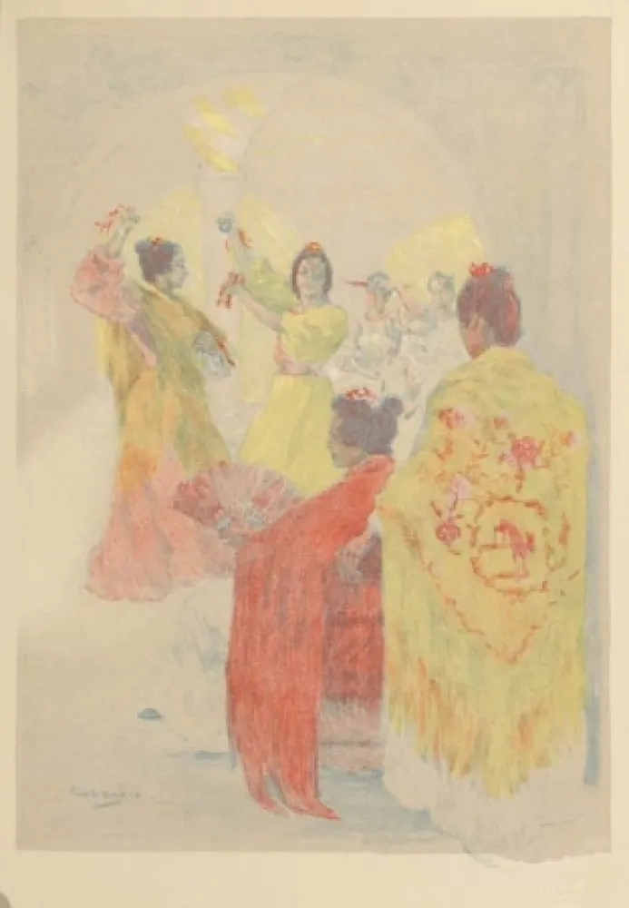 Lithograph Lunois - La sevillana