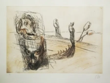 Etching Lüpertz - Vanitas 1