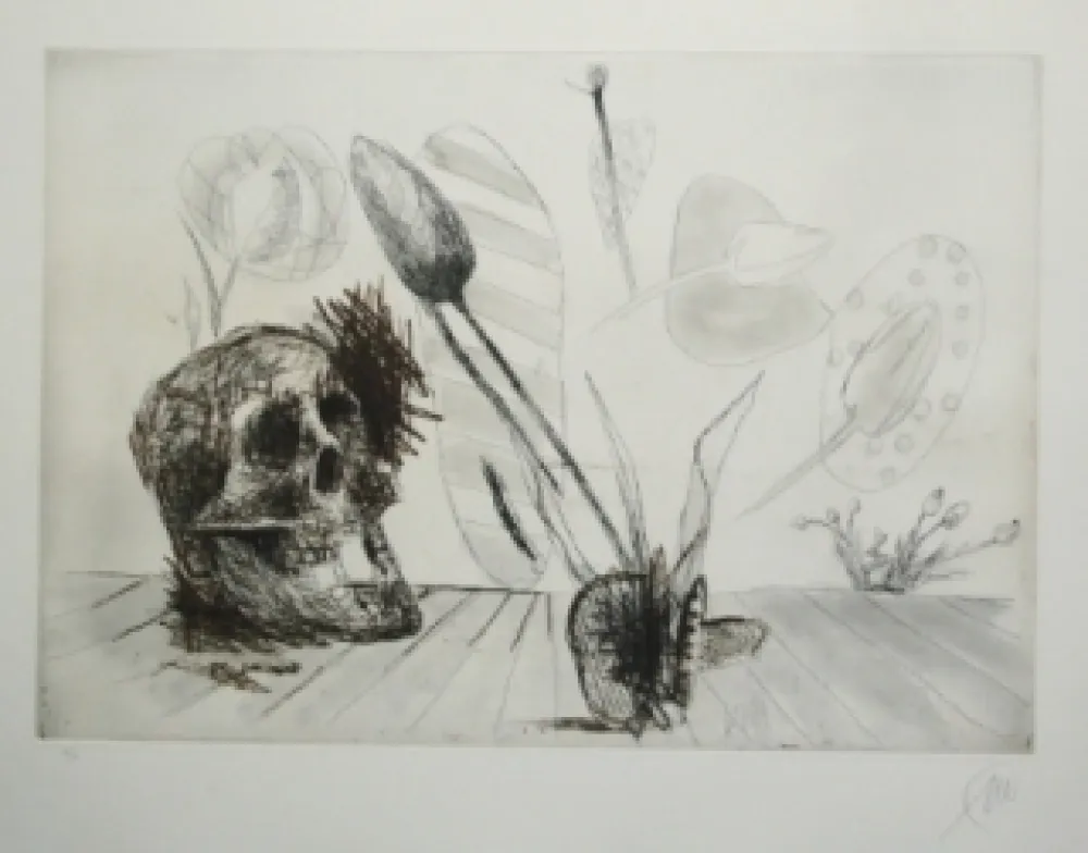 Etching Lüpertz - Vanitas 3