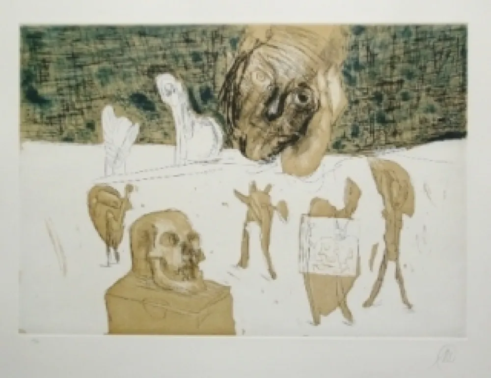 Etching Lüpertz - Vanitas 4