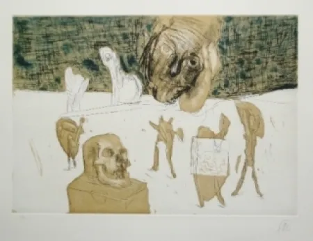 Etching Lüpertz - Vanitas 4