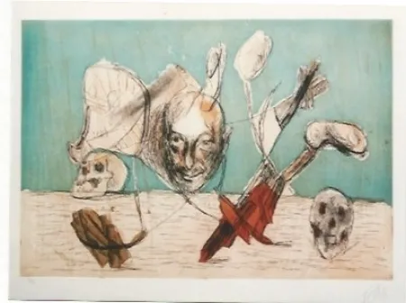 Etching Lüpertz - Vanitas 5
