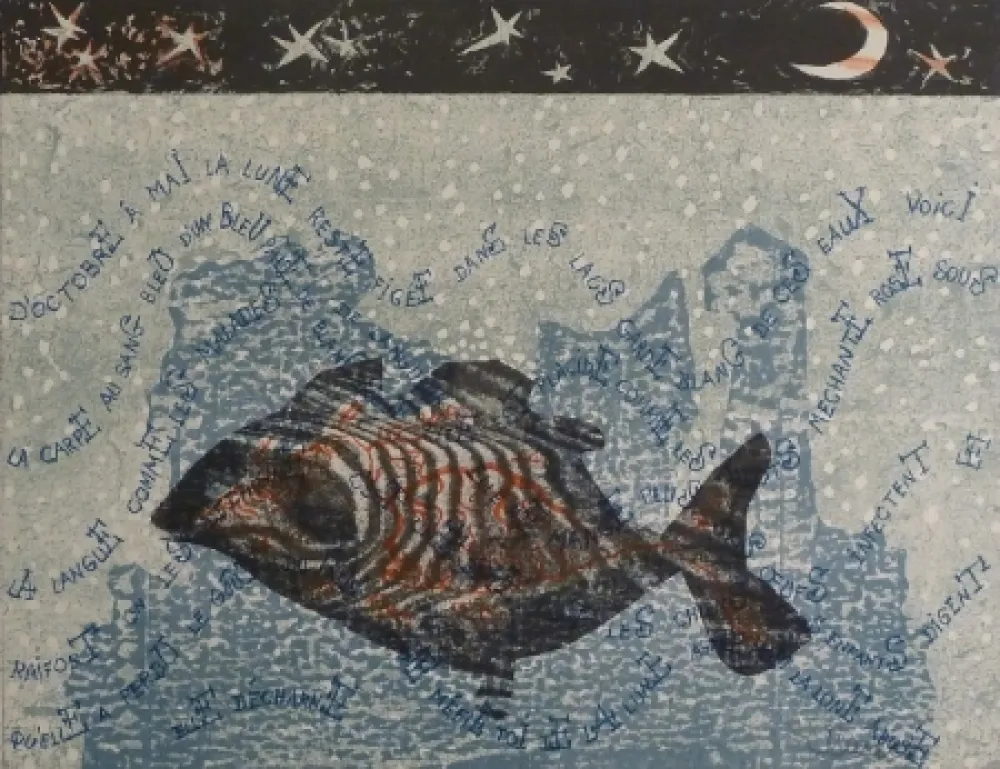 Lithograph Lurcat - Carpe de lune