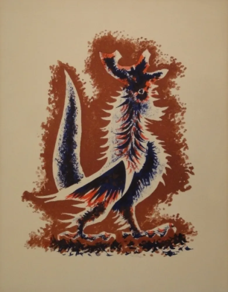Lithograph Lurcat - Coq