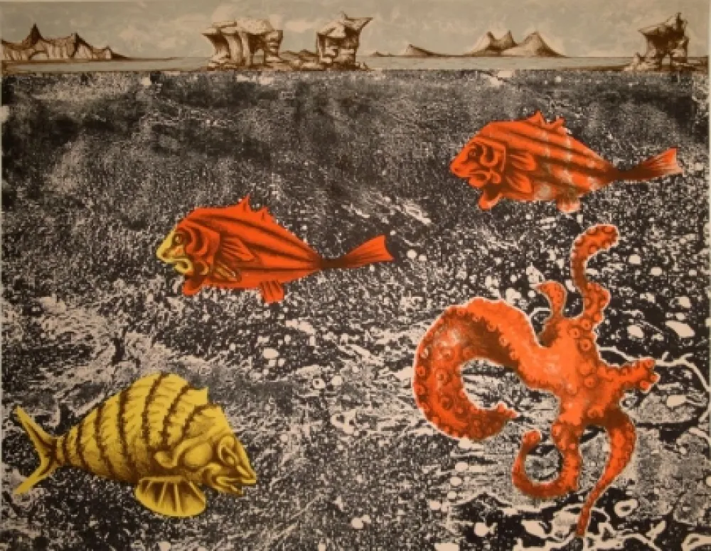 Lithograph Lurcat - Fruits de mer