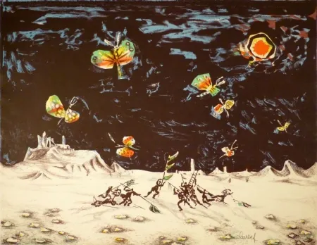 Lithograph Lurcat - (Krieg und Frieden)