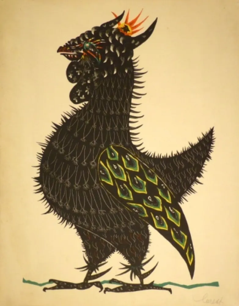 Lithograph Lurcat - (Schwarzer Hahn)