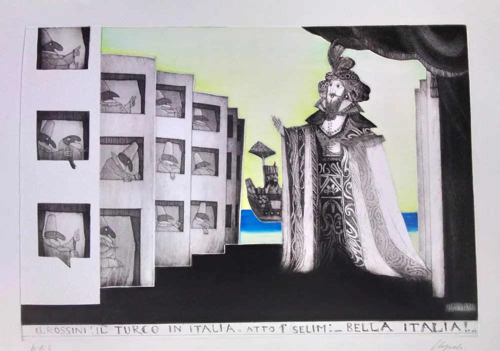 Etching And Aquatint Luzzati - Il Turco in Italia