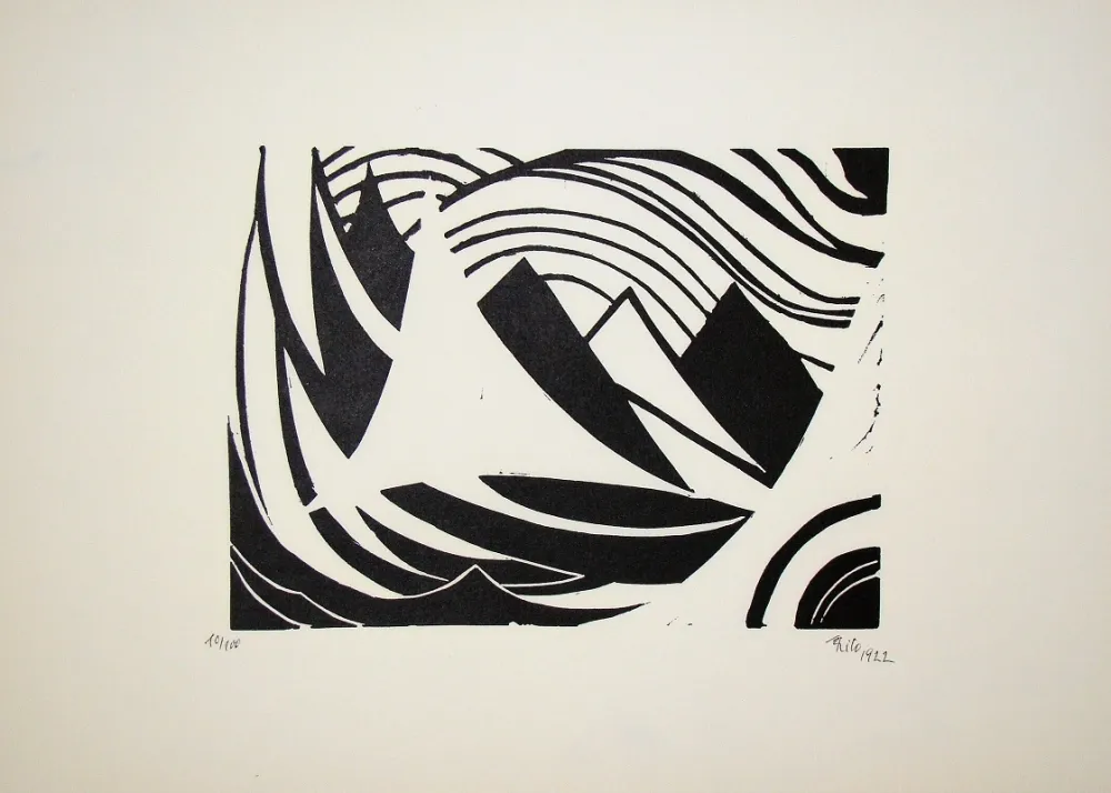 Woodcut Maatsch - Composition, 1922