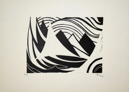 Woodcut Maatsch - Composition, 1922