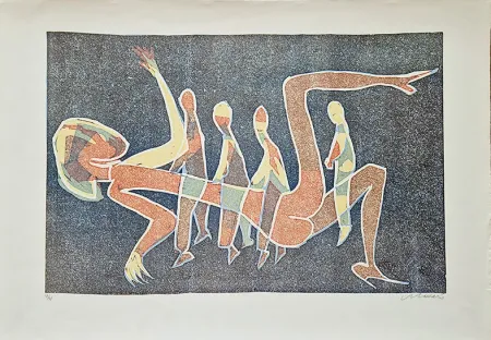 Linocut Maccari - Composizione