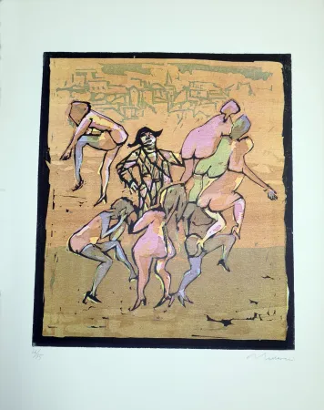 Linocut Maccari - Il balletto