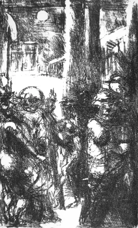 Lithograph Maccari - Piazza San Pietro