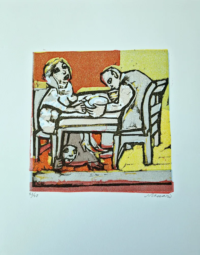 Linocut Maccari - Vivo di volata VI