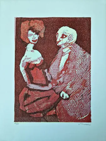 Linocut Maccari - Vivo di volata X