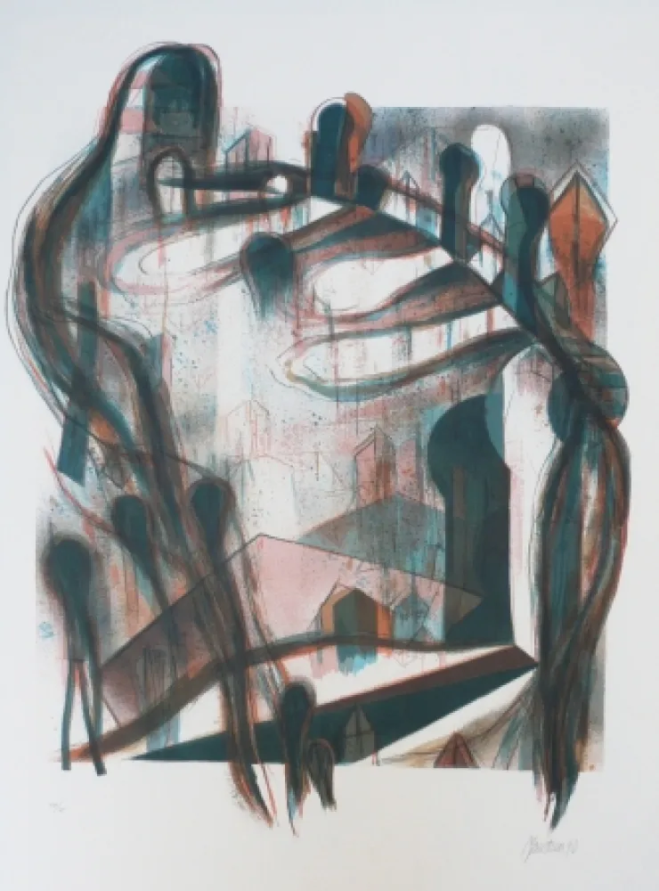 Lithograph Macotela - Nocturno y sombras