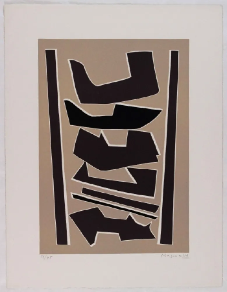 Linocut Magnelli - La Ferrage III