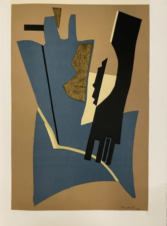 Lithograph Magnelli - Papier collé 1948