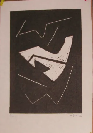 Linocut Magnelli - Sans titre, 1968