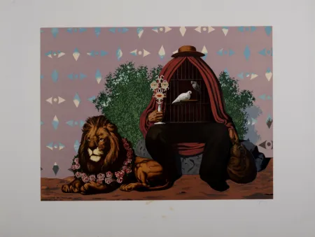 Lithograph Magritte - Deux Tourterelles dans la Chaude Pénombre de leur Maison, 1968