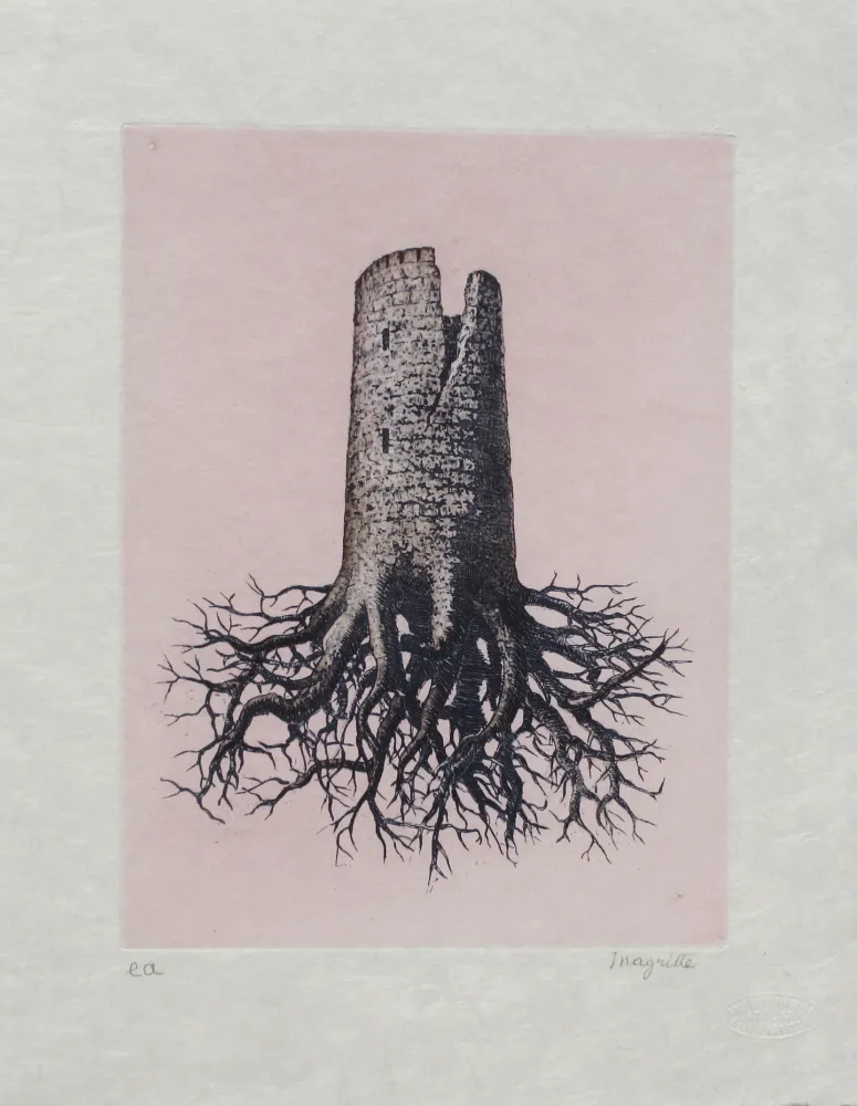 Etching And Aquatint Magritte - La Folie Almayer