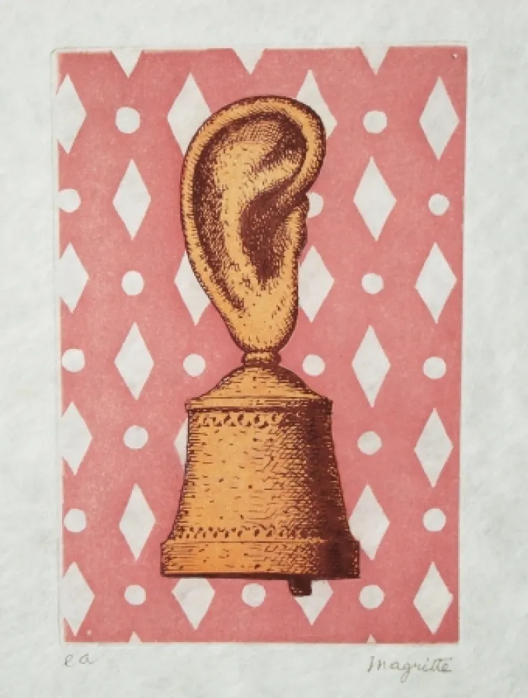 Etching And Aquatint Magritte - La leçon de musique