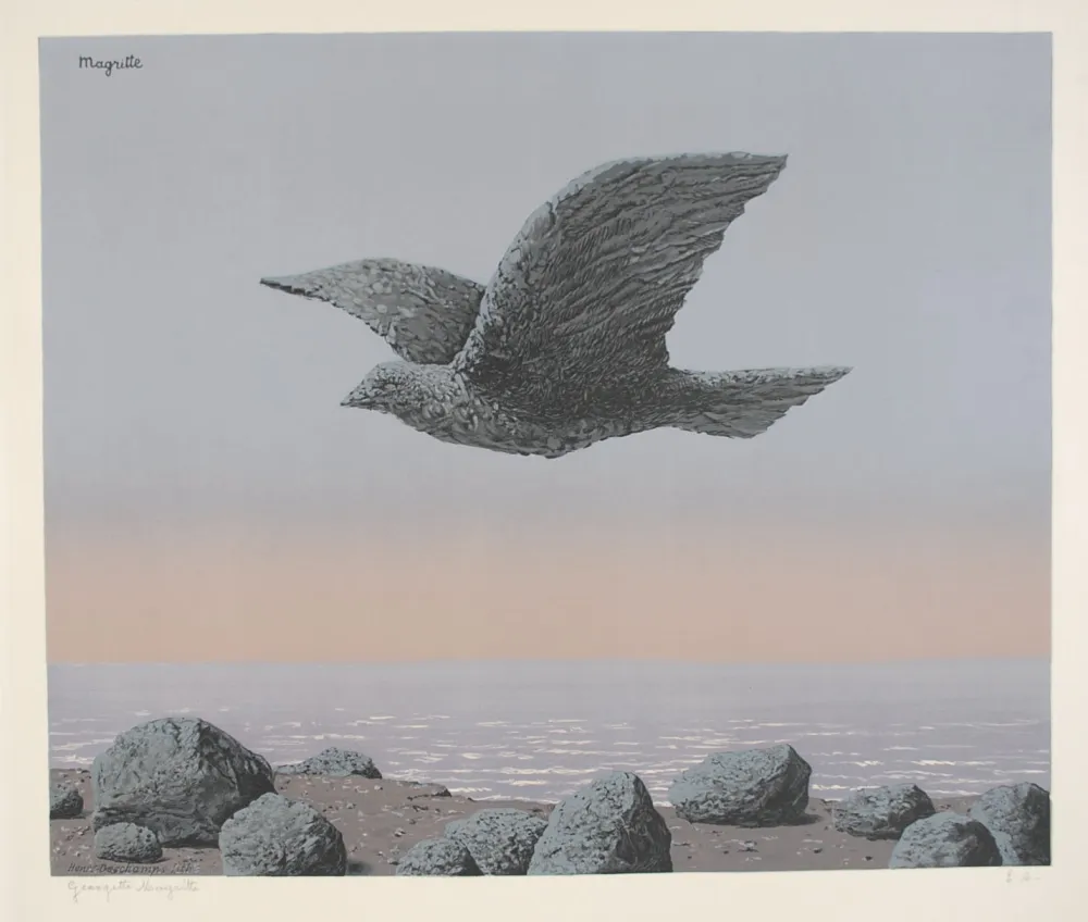 Lithograph Magritte - L'Idole - Rock Bird