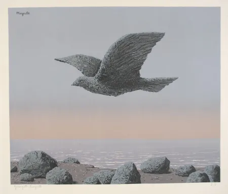Lithograph Magritte - L'Idole - Rock Bird