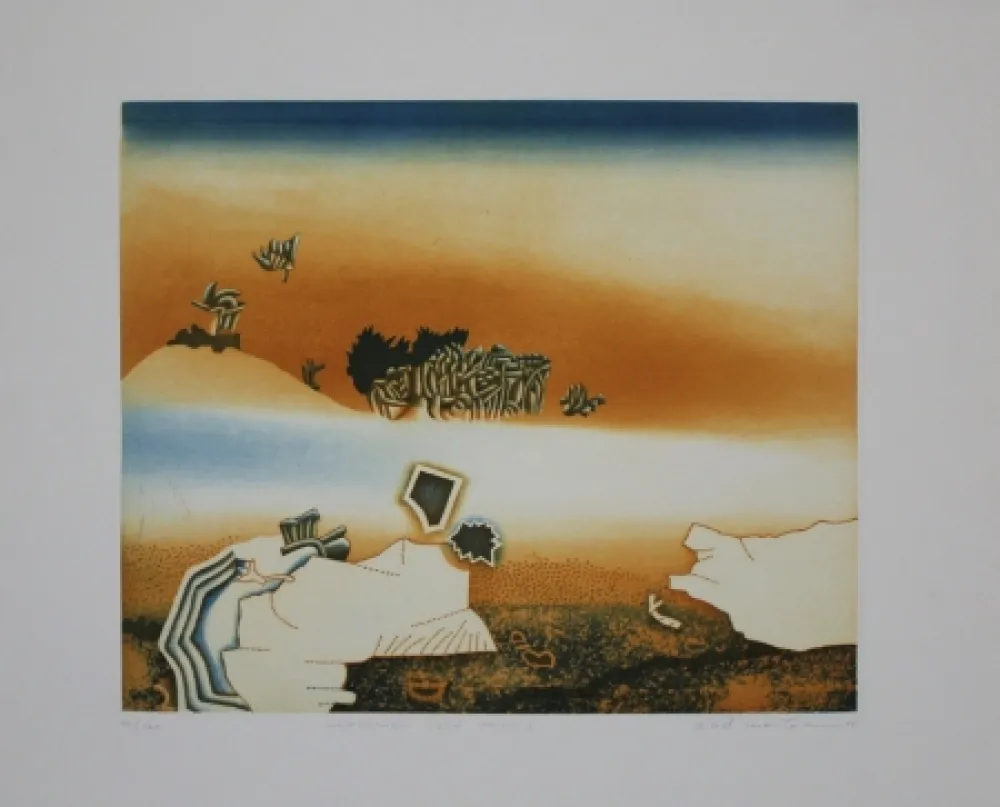 Etching And Aquatint Maibaum - Nachdenken über Oasen II