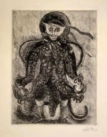 Engraving Maillet - (Katzenwesen auf Sessel)