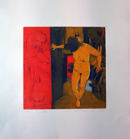 Etching And Aquatint Mair - Se recourbe en Lyre